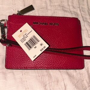 Michael Kors Pink Pebbled Leather Wristlet